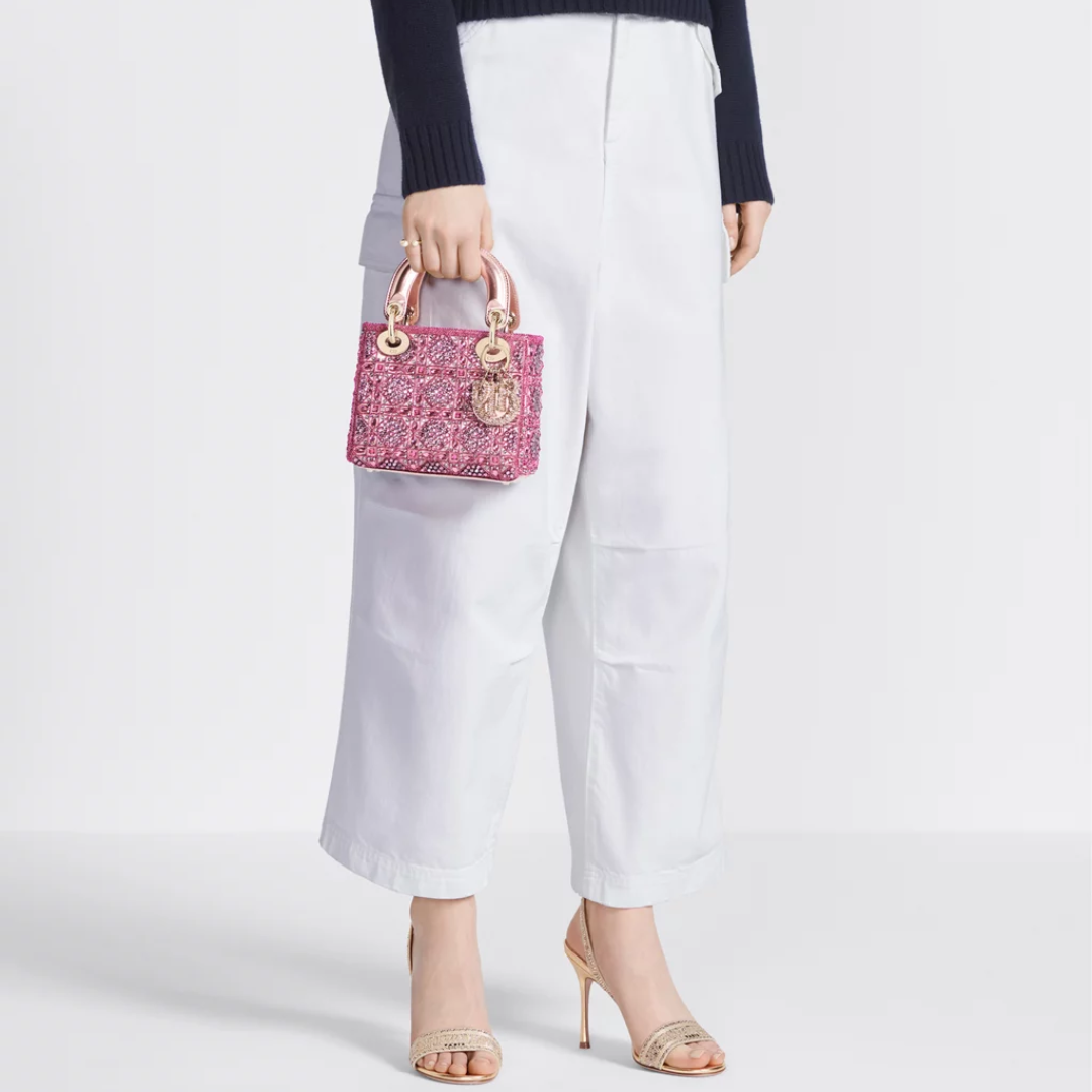 LADY DIOR MINI WITH PEARLS
