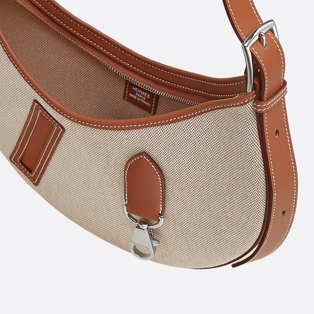 SMALL SADDLE BAG MADE OF FABRIC AND LEATHER BY HERMÈS