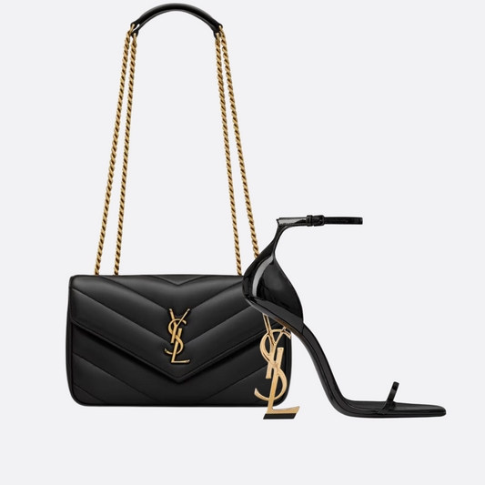 YVES SAINT LAURENT SET HANDBAG AND SANDALS
