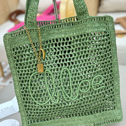 CHLOÉ SUMMER BANANA BAG MADE OF RAFFIA