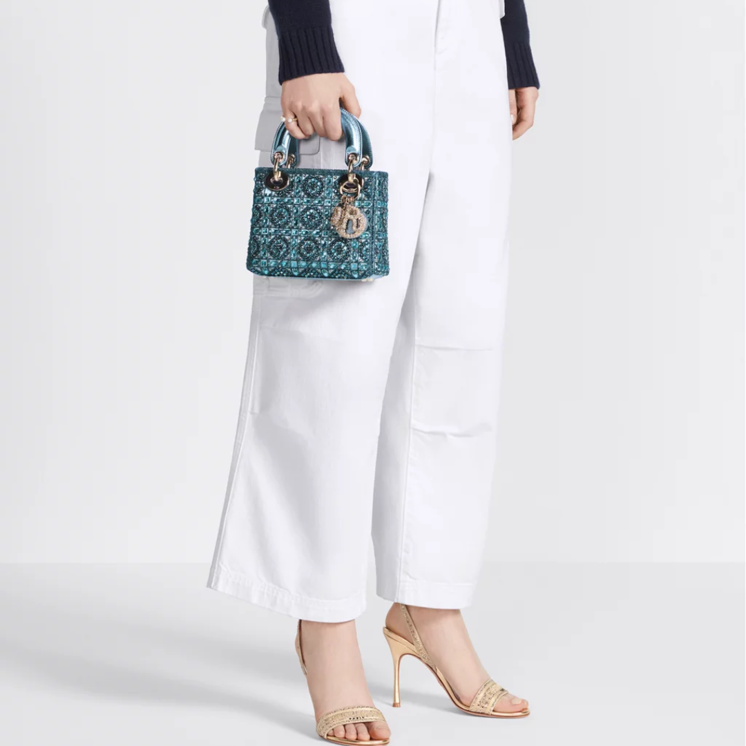 LADY DIOR MINI WITH PEARLS