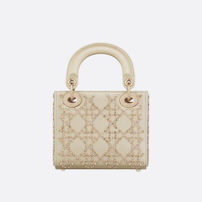 MINI LADY DIOR WITH PEARL EMBROIDERY