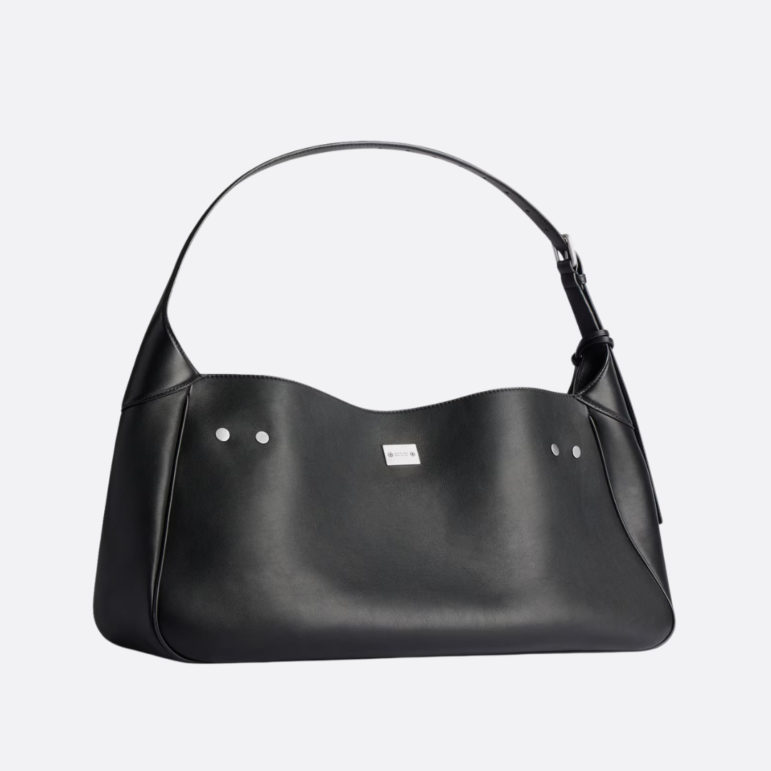 BALENCIAGA BEL AIR MEDIUM SHOULDER BAG IN BLACK CALFSKIN