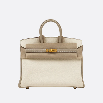 HERMÈS BIRKIN 25 HSS BAG IN CHALK / GRIS TOURTERELLE MADE OF TOGO LEATHER