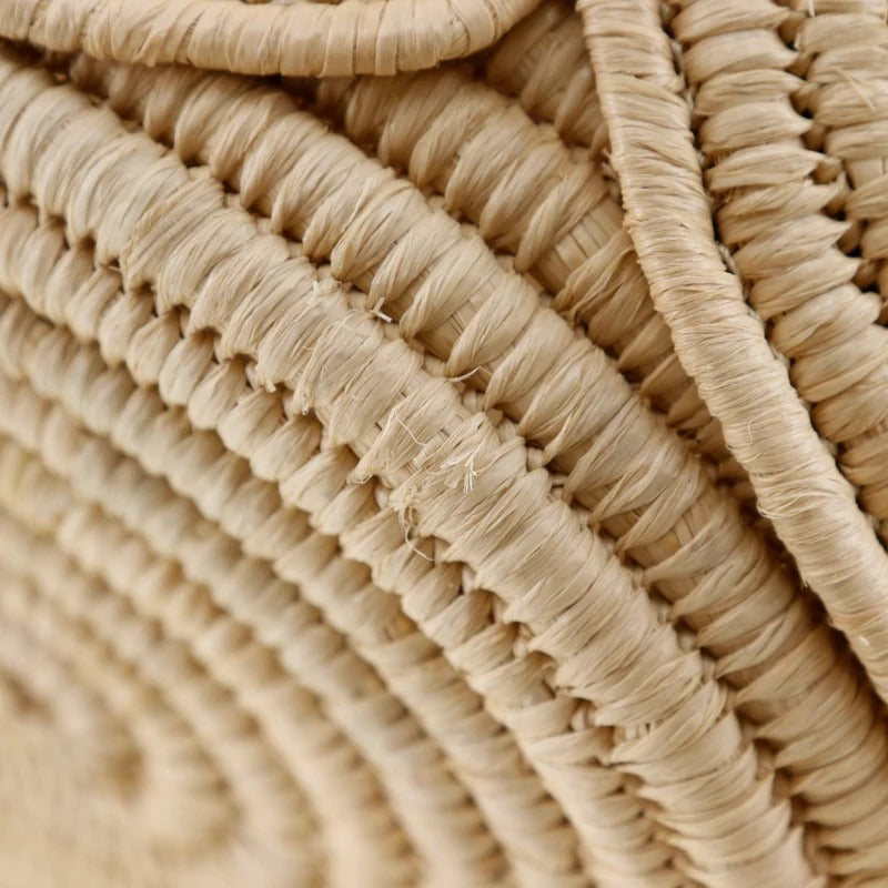 CÉLINE CLASSIC SMALL PANIER HAND BAG MADE OF RAFFIA AND CALFSKIN