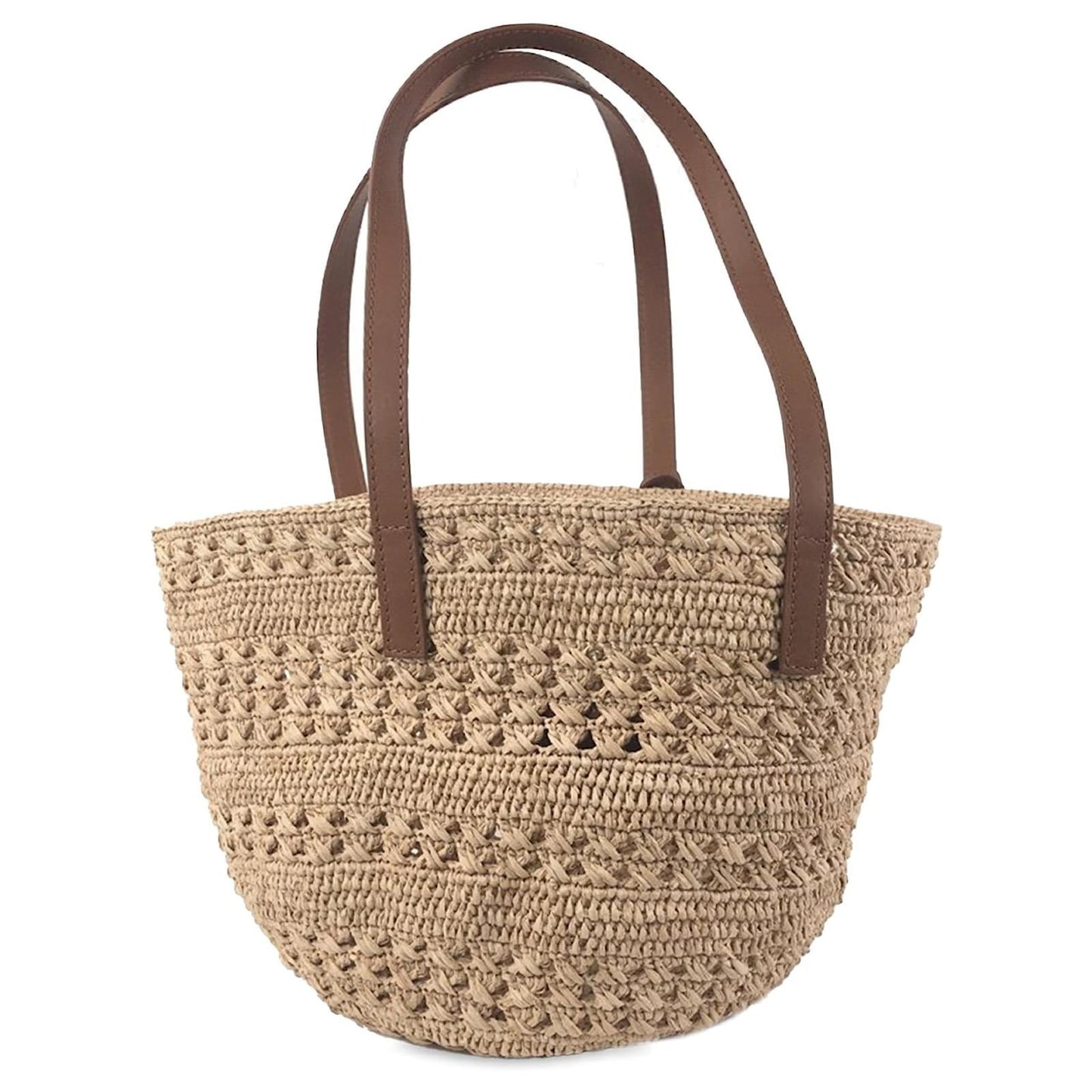 YVES SAINT LAURENT HAND BAG MADE OF RAFFIA